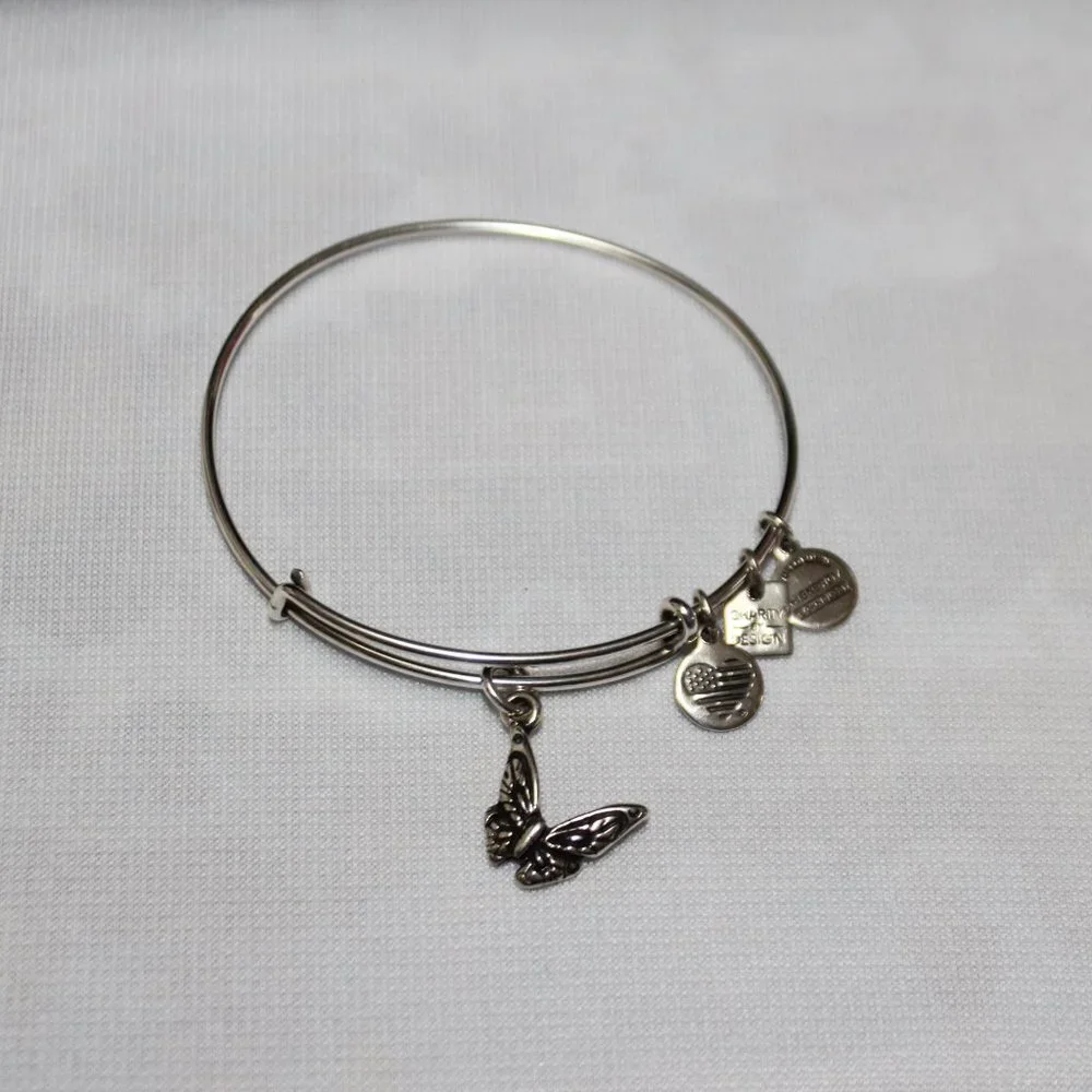 Alex and Ani Sterling Silver Butterfly Bracelet